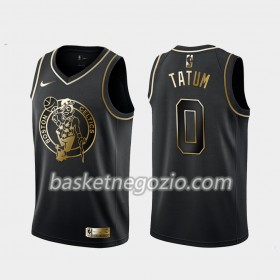 Canotte Uomo Boston Celtics Jayson Tatum 0 Nike Nero Golden Edition Swingman